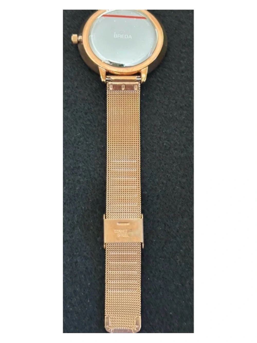 NWOT** Anthropologie BREDA Joule Mesh Watch in Rose Gold  **Needs Battery